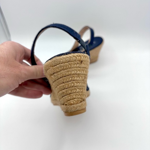 Viscata Women’s Blue Wedge Heel Slingback Sandals Navy Nautical Classic Size 42 - Picture 5 of 9